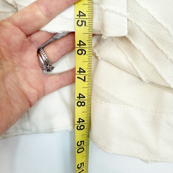 En Saison Laurent Midi Dress Cream Textured High Low Sleeveless Women's Large - Picture 13 of 16